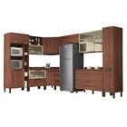 Cozinha Modulada Completa 15 Peças Viv Concept C12 Nogueira/o