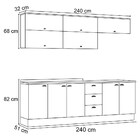 Cozinha Modulada Completa 240cm 11 Peças 10 Portas 3 Gavetas