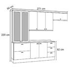 Cozinha Modulada Completa 271cm 5 Peças Com Cristaleira 8 Por