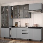 Cozinha Modulada Completa 290cm Com Cristaleira 8 Peças Beliz