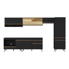 Cozinha Modulada Completa 357cm 6 Peças Com Balcão Para Cookt