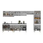 Cozinha Modulada Completa 357cm 6 Peças Com Balcão Para Cookt