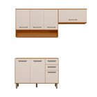 Cozinha Modulada Completa 3 Peças 7 Portas 2 Gavetas Com Balc