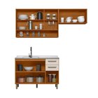 Cozinha Modulada Completa 3 Peças 7 Portas 2 Gavetas Com Balc