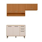 Cozinha Modulada Completa 3 Peças 7 Portas 2 Gavetas Com Balc