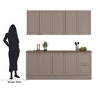 Cozinha Modulada Completa 4 Peças 9 Portas 2 Gavetas Unna Gris