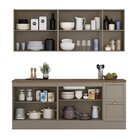 Cozinha Modulada Completa 4 Peças 9 Portas 2 Gavetas Unna Gris