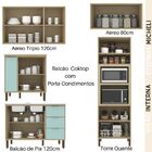 Cozinha Modulada Completa 5  Peças Micheli Carvalho Pistache