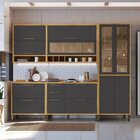 Cozinha Modulada Completa 5 Peças 11 Portas E Vidro Reflecta