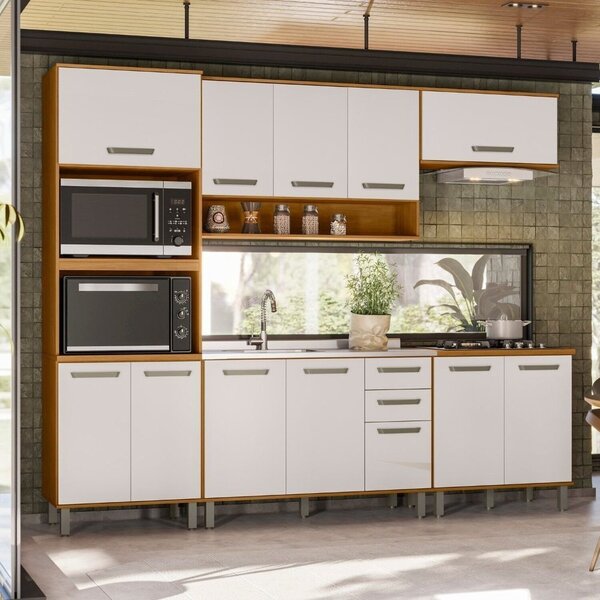 Cozinha Modulada Completa 5 Peças 12 Portas 2 Gavetas Com Bal