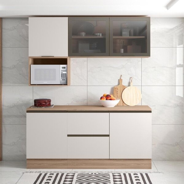 Cozinha Modulada Completa 5 Peças 5 Portas 3 Gavetas Com Port