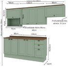 Cozinha Modulada Completa 6 Peças 100% Mdf Americana Provença