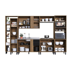 Cozinha Modulada Completa 6 Peças Leonora Cor Mel/preto