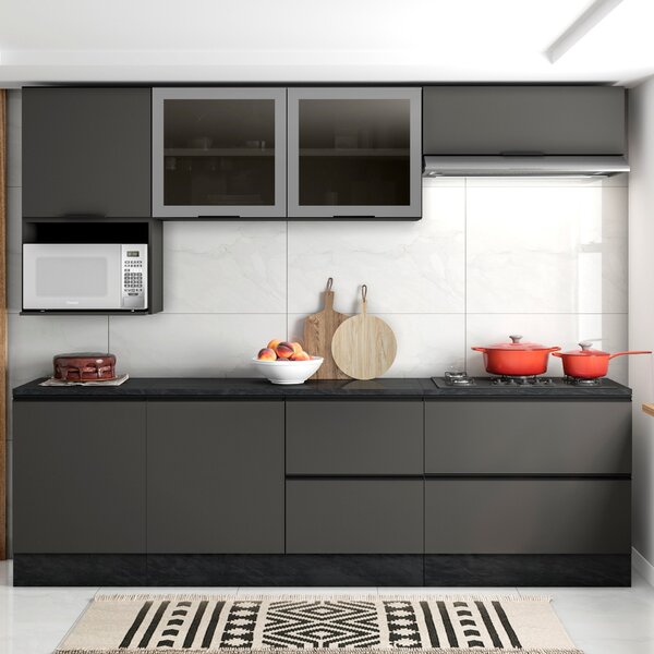 Cozinha Modulada Completa 7 Peças 7 Portas 4 Gavetas Com Balc