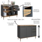 Cozinha Modulada Completa 8 Peças Com Cristaleira 16 Portas 2