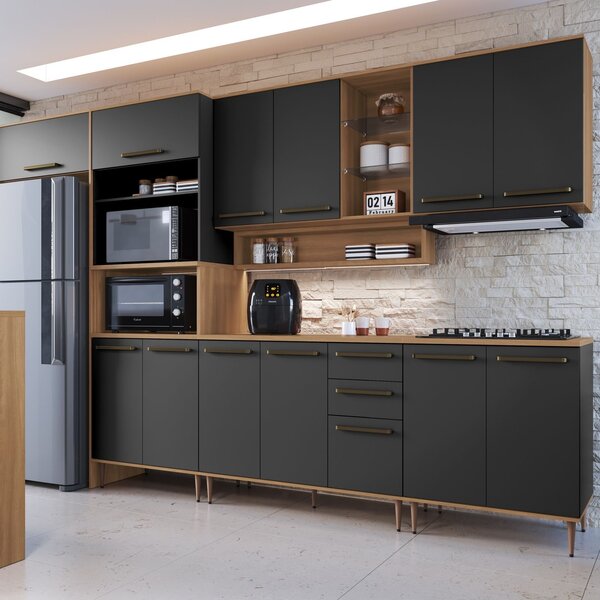 Cozinha Modulada Completa 9 Peças Com Torre Quente 13 Portas