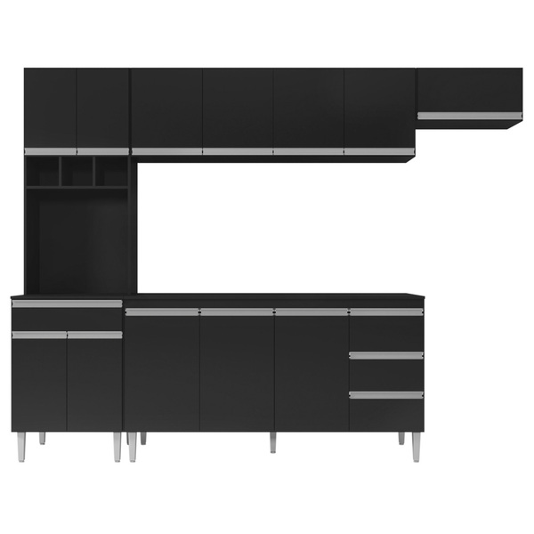 Cozinha Modulada Completa Andréia 04 Peças Com Balcão Gabinet
