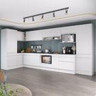 Cozinha Modulada Completa Canto 409cm Com Rodapé E Balcão Par