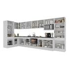 Cozinha Modulada Completa Canto 409cm Com Rodapé E Balcão Par