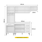 Cozinha Modulada Completa Clara 04 Peças Com Balcão Gabinete