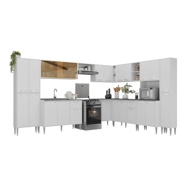 Cozinha Modulada Completa Com Armário E Balcão 10 Pçs Siena M