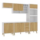 Cozinha Modulada Completa Com Tampo 6 Peças 10 Portas 3 Gavet