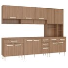 Cozinha Modulada Completa Com Tampo 6 Peças 13 Portas 5 Gavet