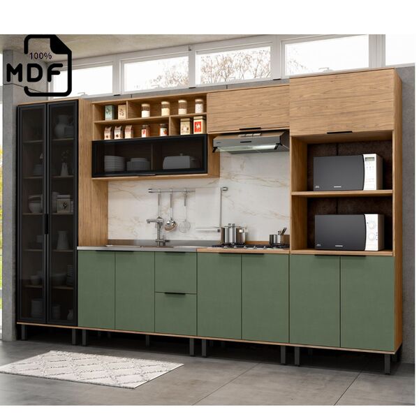 Cozinha Modulada Completa Em Mdf 6 Peças Lombardia Com Portas