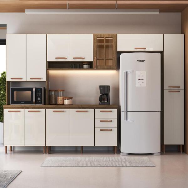 Cozinha Modulada Completa Fidelitá Berlim 5 Peças 305cm 13 Po