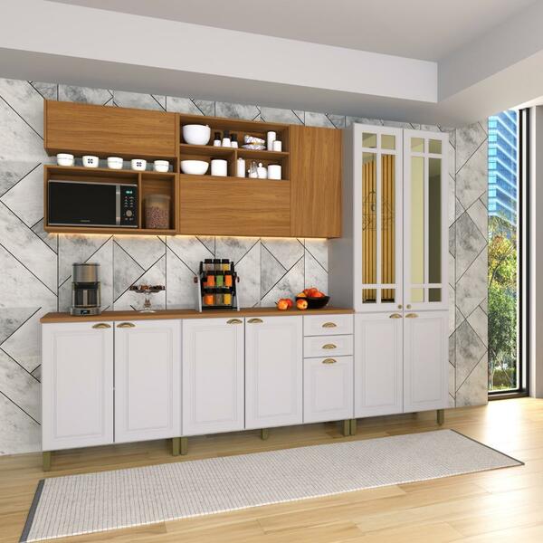 Cozinha Modulada Completa Fidelitá Lisboa 6 Peças 280cm 12 Po