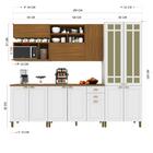 Cozinha Modulada Completa Fidelitá Lisboa 6 Peças 280cm 12 Po
