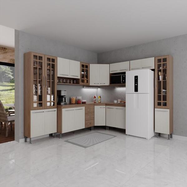 Cozinha Modulada Completa Fidelitá Paris 9 Peças 515cm 20 Por