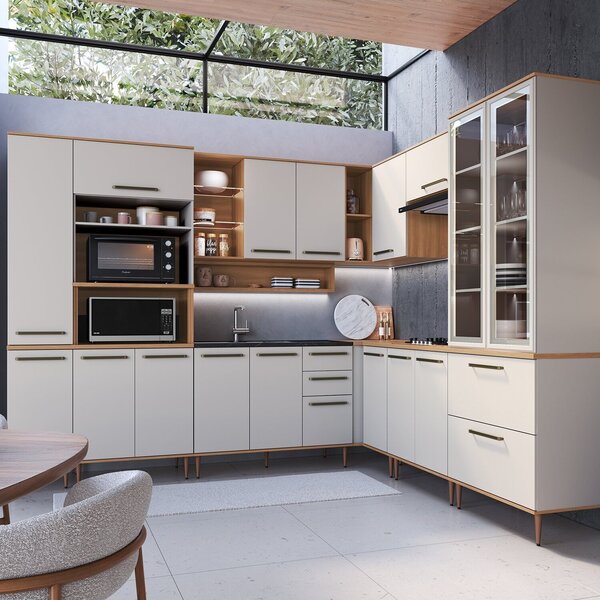 Cozinha Modulada Completa Isabelle 10 Peças Com Torre Quente