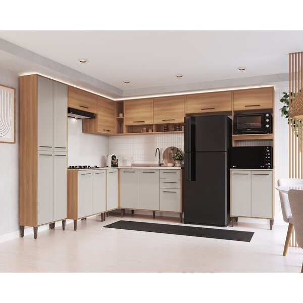 Cozinha Modulada Completa Jade 9 Peças Com Torre Quente Para