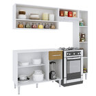Cozinha Modulada Completa Madri 196 Cm Balcão Tampo Paneleiro