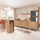 Cozinha Modulada Completa Max 262cm Balcão Tampo Bancada Ilha