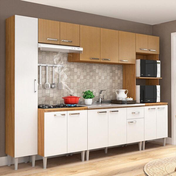 Cozinha Modulada Completa Max 295x195 Cm Balcão Pia Cooktop Nicho Forno ...