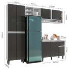 Cozinha Modulada Completa Vanessa 5 Peças 230cm Branco Cinza
