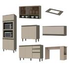 Cozinha Modulada Connect 6 Peças Com Ilha Gourmet - Móveis He