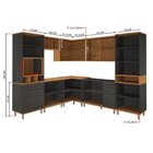 Cozinha Modulada De Canto  Cristaleira 4 Portas Vidros Reflec