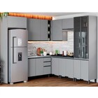 Cozinha Modulada De Canto Completa 11 Peças Belize Cinza - He