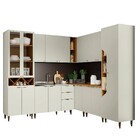 Cozinha Modulada De Canto Completa 8 Peças Essência Areia/nat