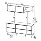 Cozinha Modulada Decor 3 Peças Trevalla 7 Portas 1 Gaveta