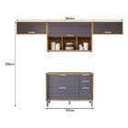 Cozinha Modulada Eloise 4 Peças Armário Aéreo 120cm Com Nicho