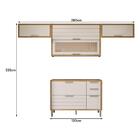 Cozinha Modulada Eloise 4 Peças Armário Aéreo 120cm Com Vidro