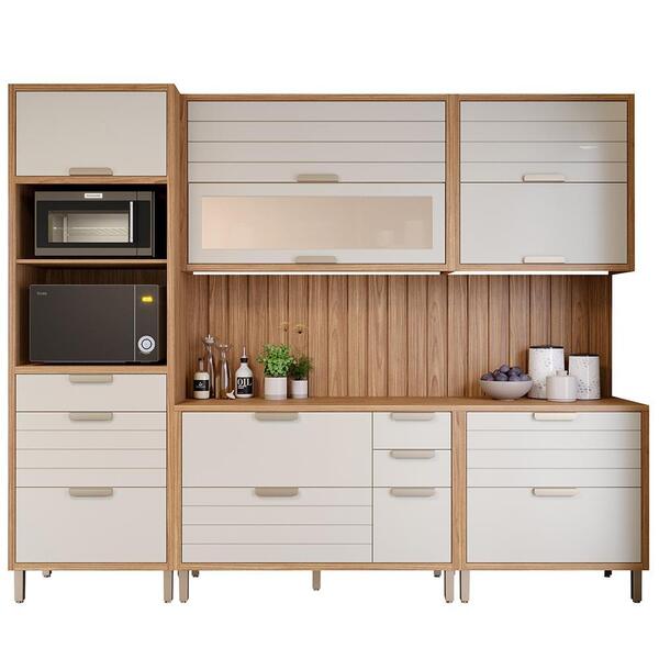 Cozinha Modulada Eloise 6 Peças Com Torre Quente 2 Fornos E P