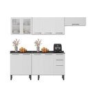 Cozinha Modulada Em Aço 5 Peças 11 Portas Sendo 2 De Vidro 2