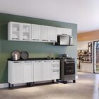 Cozinha Modulada Em Aço 5 Peças 11 Portas Sendo 2 De Vidro 2