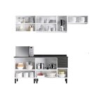 Cozinha Modulada Em Aço 5 Peças 11 Portas Sendo 2 De Vidro 2
