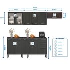Cozinha Modulada Em Aço 5 Peças 11 Portas Sendo 2 De Vidro 2